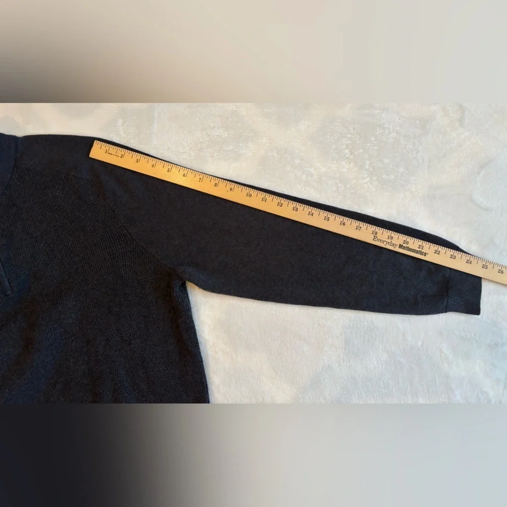 FLX Men's Sweater Black Quarter Zip-Up Turtleneck Pullover Dark Grey Size M - Picture 5 of 11